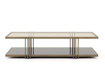 EMPIRE - Low rectangular metal and glass coffee table by Stylish Club - view 3